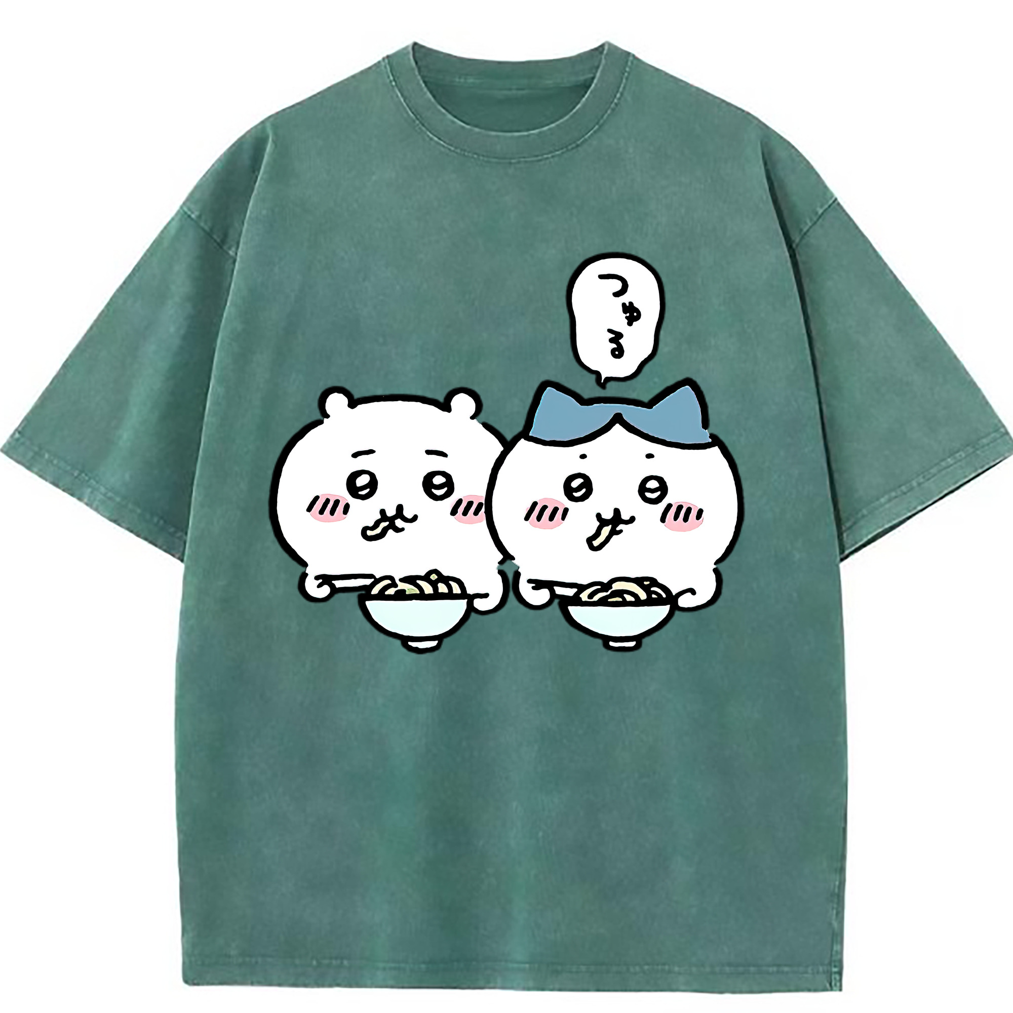 （画像用） ちいかわ ハチワレ Chii-kawa hachiware 綿100% ヴィンテージ風 半袖Tシャツ（フロントプリント）